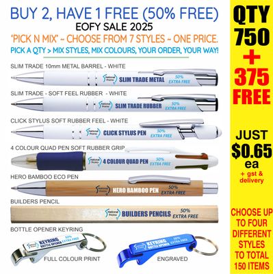 QTY 750 &gt; &#39;PICK N MIX&#39; 50% FREE DEAL EOFY25 SALE