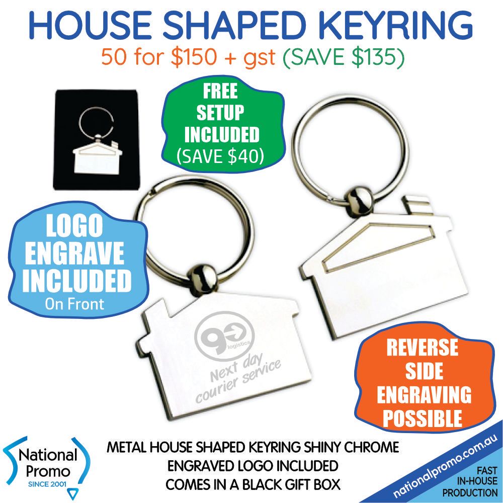 50 HOUSE SHAPE METAL KEYRING for $150 (SAVE $135)