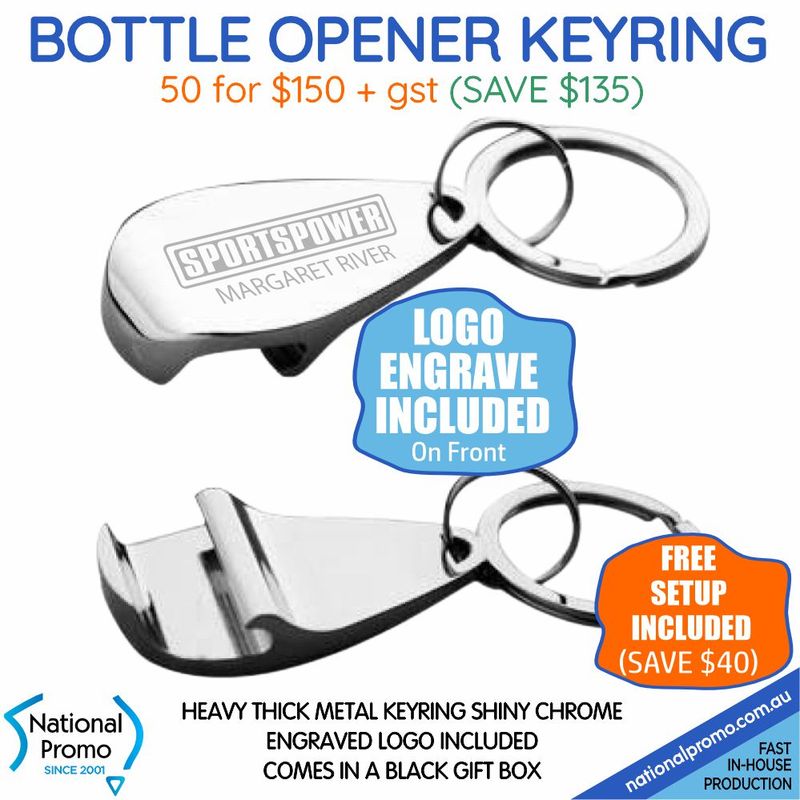 50 x STUBBIE BOTTLE OPENER KEYRING for $150 (SAVE $135)