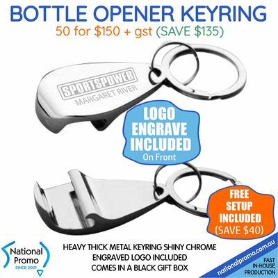 50 x STUBBIE BOTTLE OPENER KEYRING for $150 (SAVE $135)