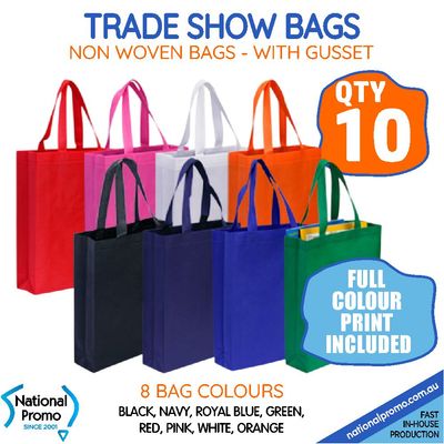 10 x TRADE SHOW BAGS with GUSSET 10 x TRADE SHOW BAGS with GUSSET