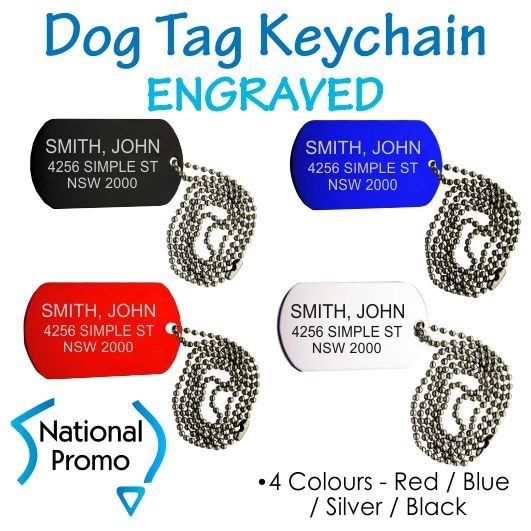 Metal Dog Tag Keychain