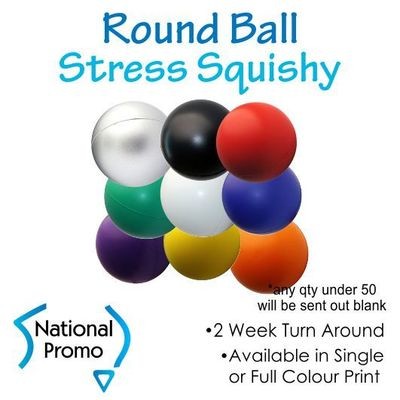 Single Colour Print Round Ball Stress Squishy
