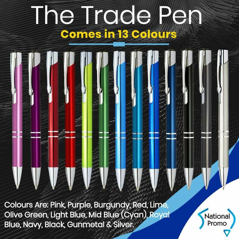 60 x SLIM TRADE Engraved Metal Pen for $99