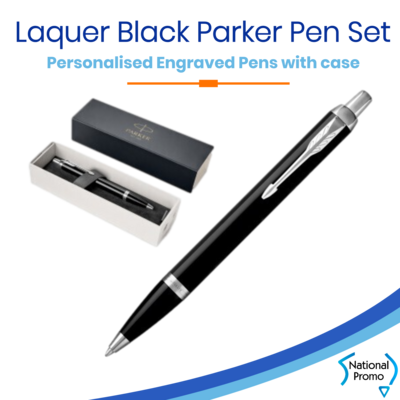 PARKER PEN LACQUER BLACK w CHROME TRIM