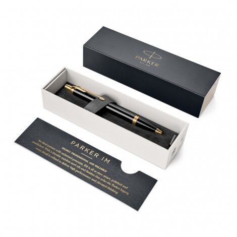 PARKER PEN LACQUER BLACK w GOLD TRIM