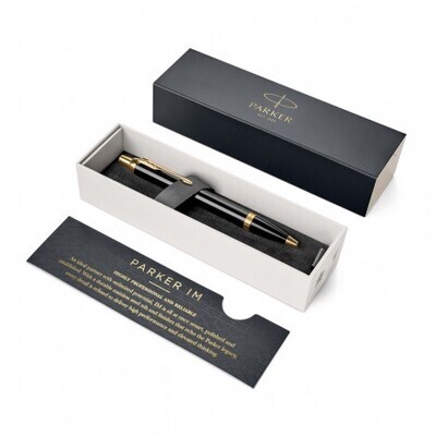 PARKER PEN LACQUER BLACK w GOLD TRIM