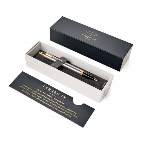 PARKER PEN BRUSHED STAINLESS GOLD TRIM