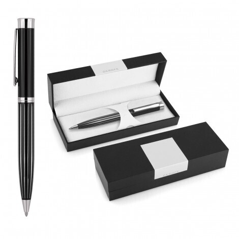 DEROFE STRIPE BLACK BALLPOINT PEN