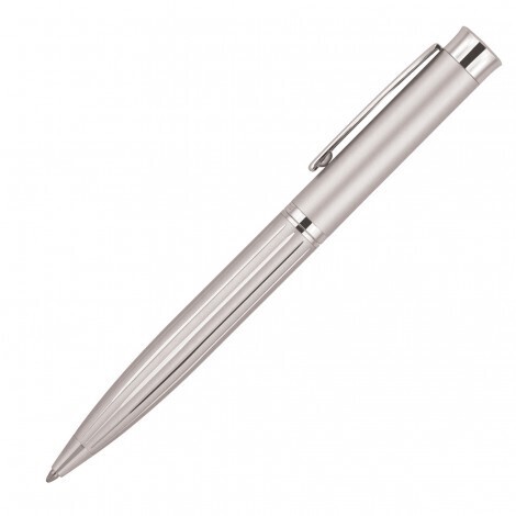 DEROFE STRIPE SILVER BALLPOINT PEN