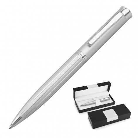 DEROFE STRIPE SILVER BALLPOINT PEN DEROFE STRIPE SILVER BALLPOINT PEN