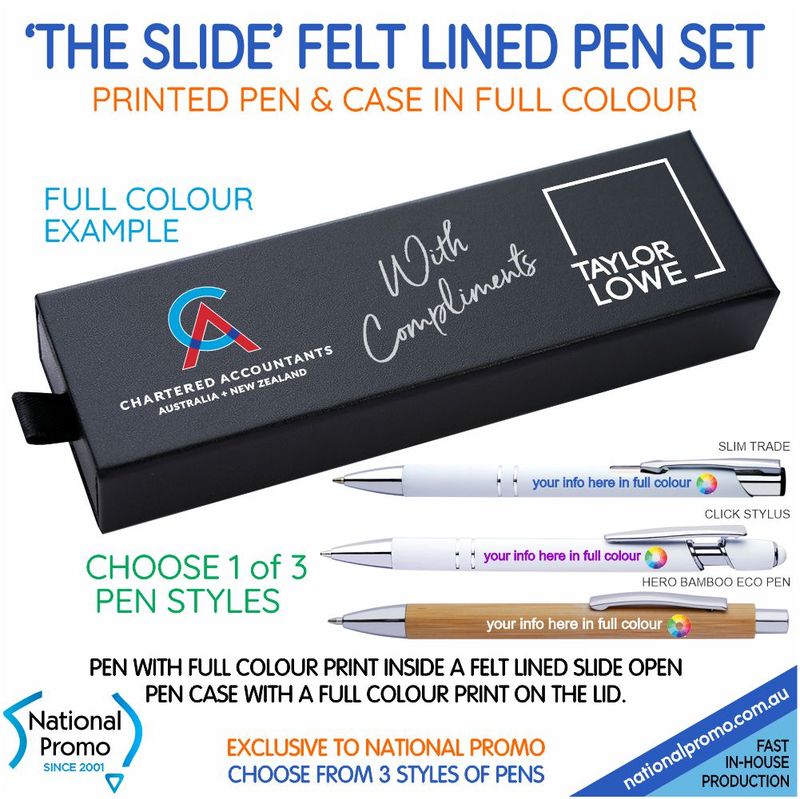 Pen Set > Qty 50  with Full Colour Pen &amp; Case Print