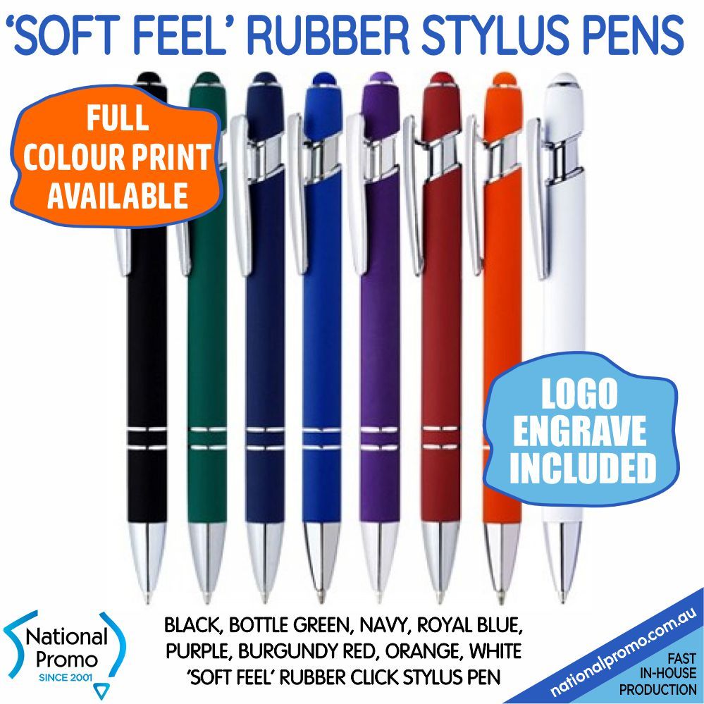 SLIM RUBBER 'SOFT FEEL' CLICK STYLUS PENS