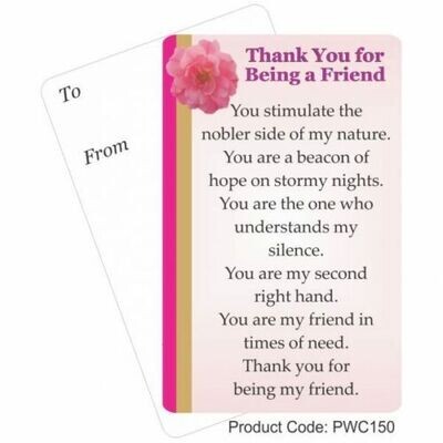 Inspirational Pocket Card Friendship - write on - Keepsake