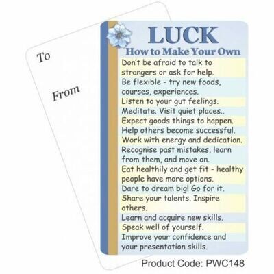 LUCK - How to Make Your Own Pocket Card Wallet size - write on Keepsake