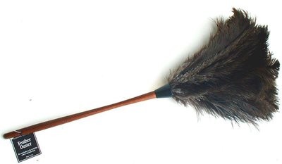 Wooden Handle Ostrich Feather Duster 28"