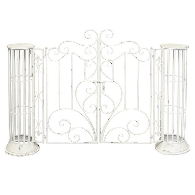 Metal Gate Arch Distressed Cream
