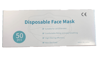 Box of Disposable Face Mask - 50 in box