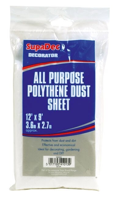 SupaDec All Purpose Polythene Dust Sheets 12' x 9'
