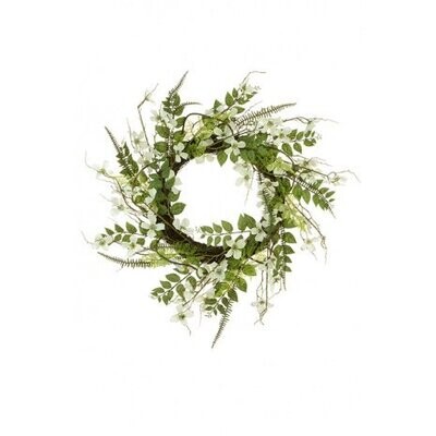 Artificial Wreath Dogwood & Fern