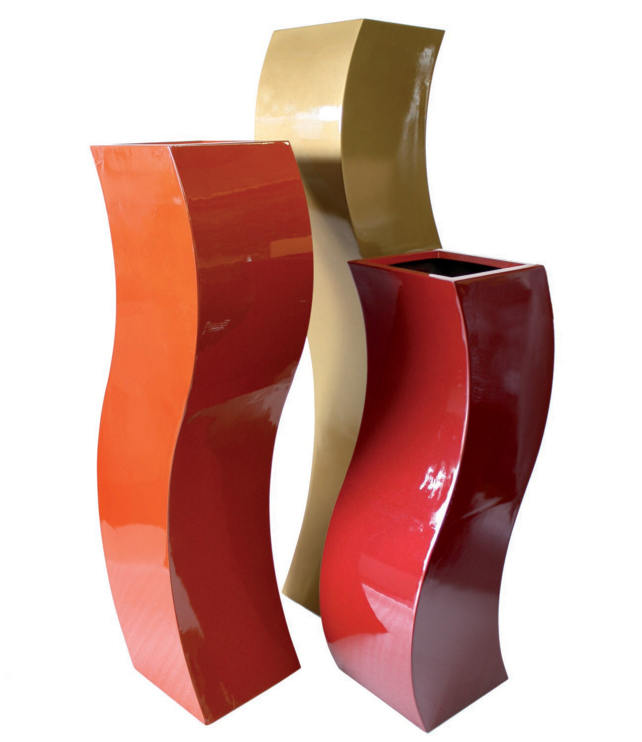 Pair of Curve S Pedestal (Gloss,  Natural OR Metallic Finish)
