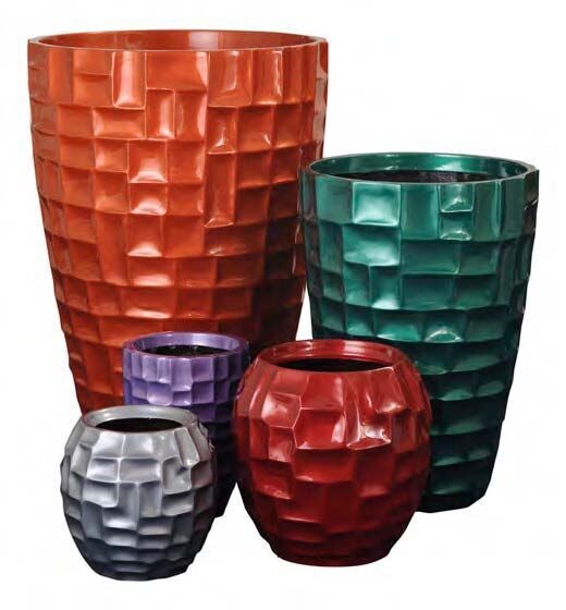 Red Mosaic  GRP Planter