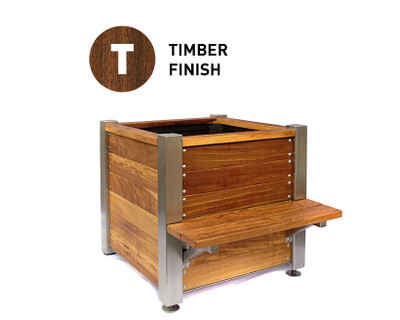 Wharf Timber Finish Square Planter with Seat