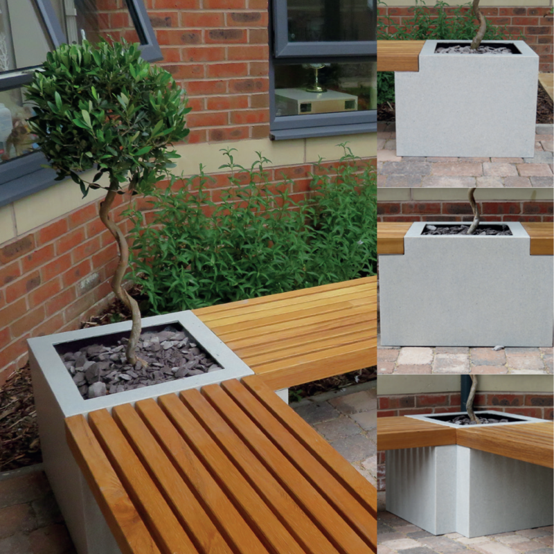 Iroko Seating Planters