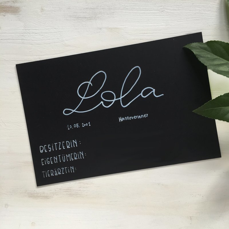 Boxenschild oder Infotafel