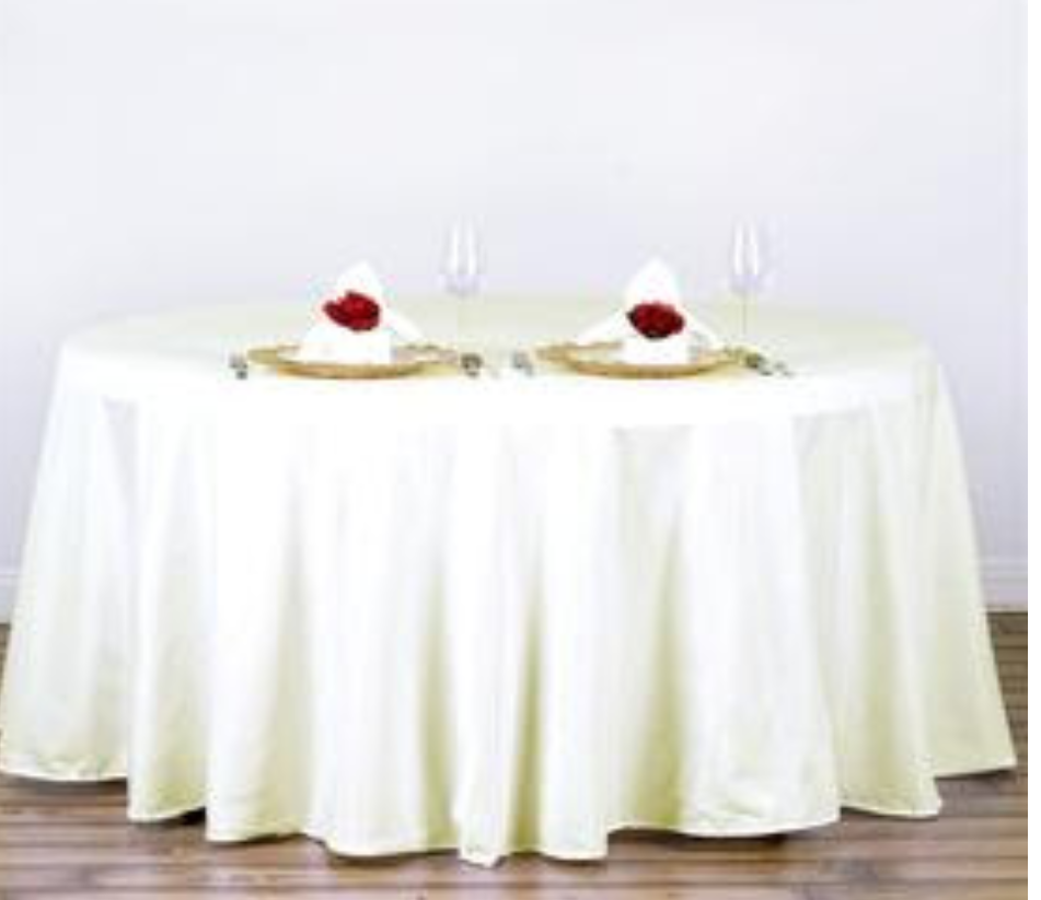 120" Ivory Round  Table Cloth