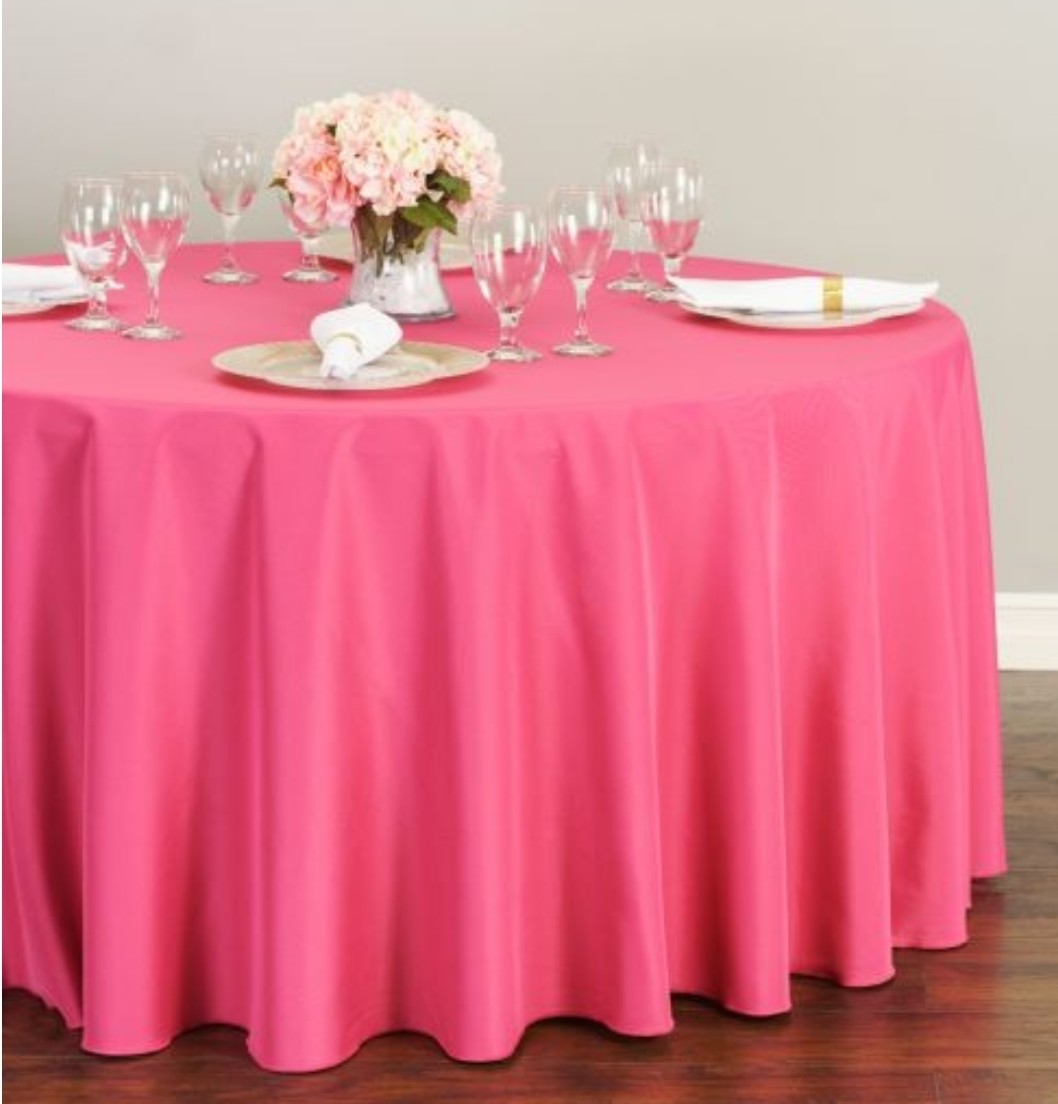 Hot pink 108 inch Round Tablecloth