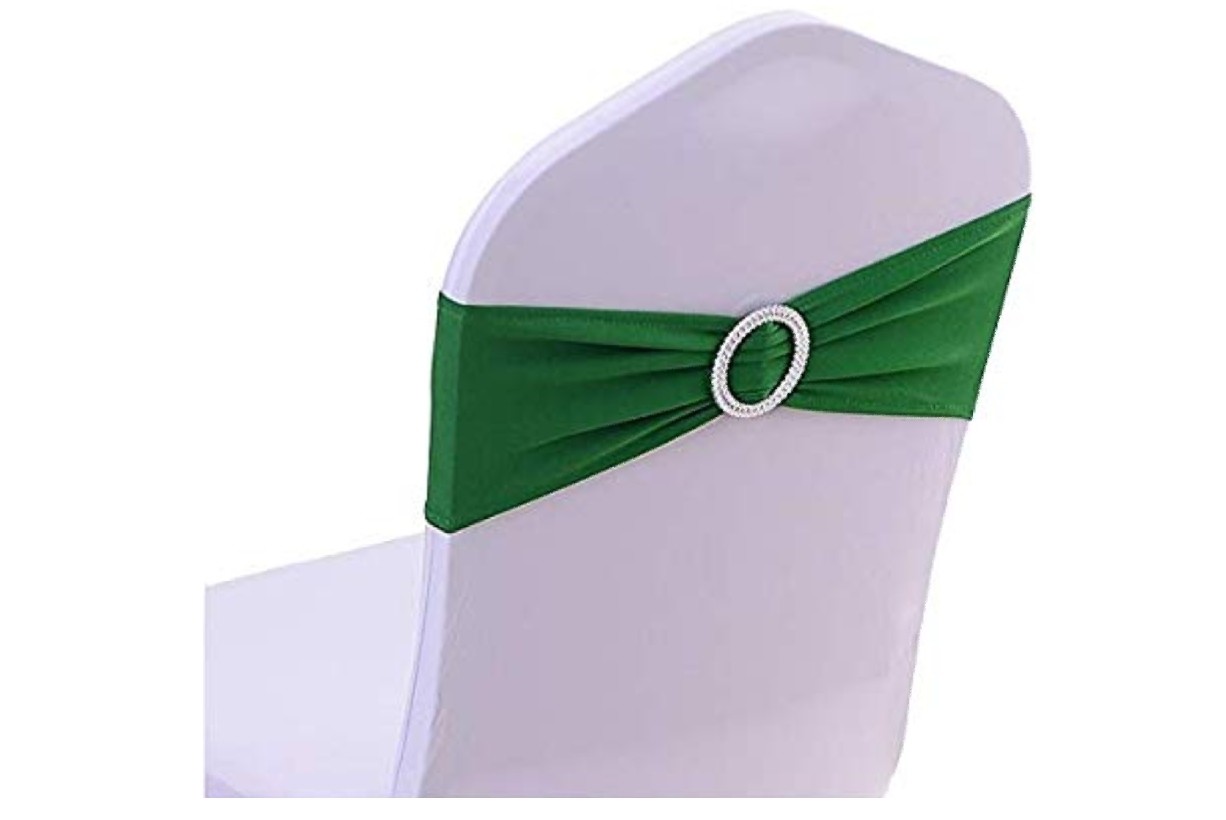 Dark Green spandex chair sash