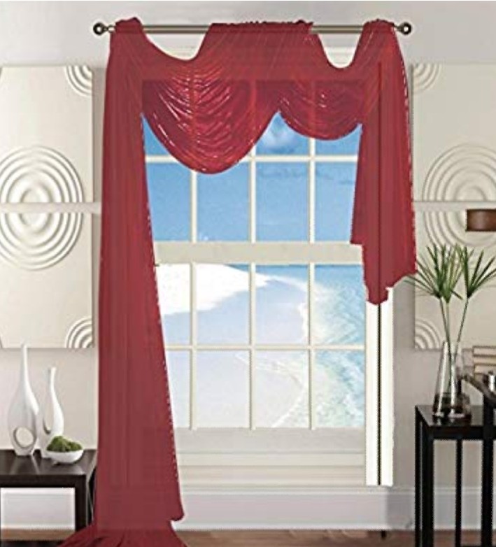 Sheer light burgundy scarf