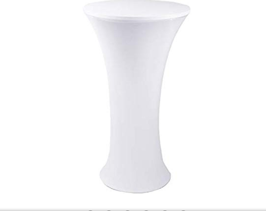 White Spandex Cocktail Table Cover