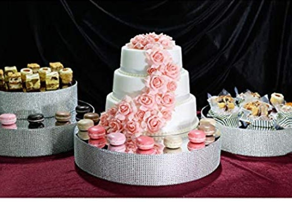 16 inch round silver cake stand