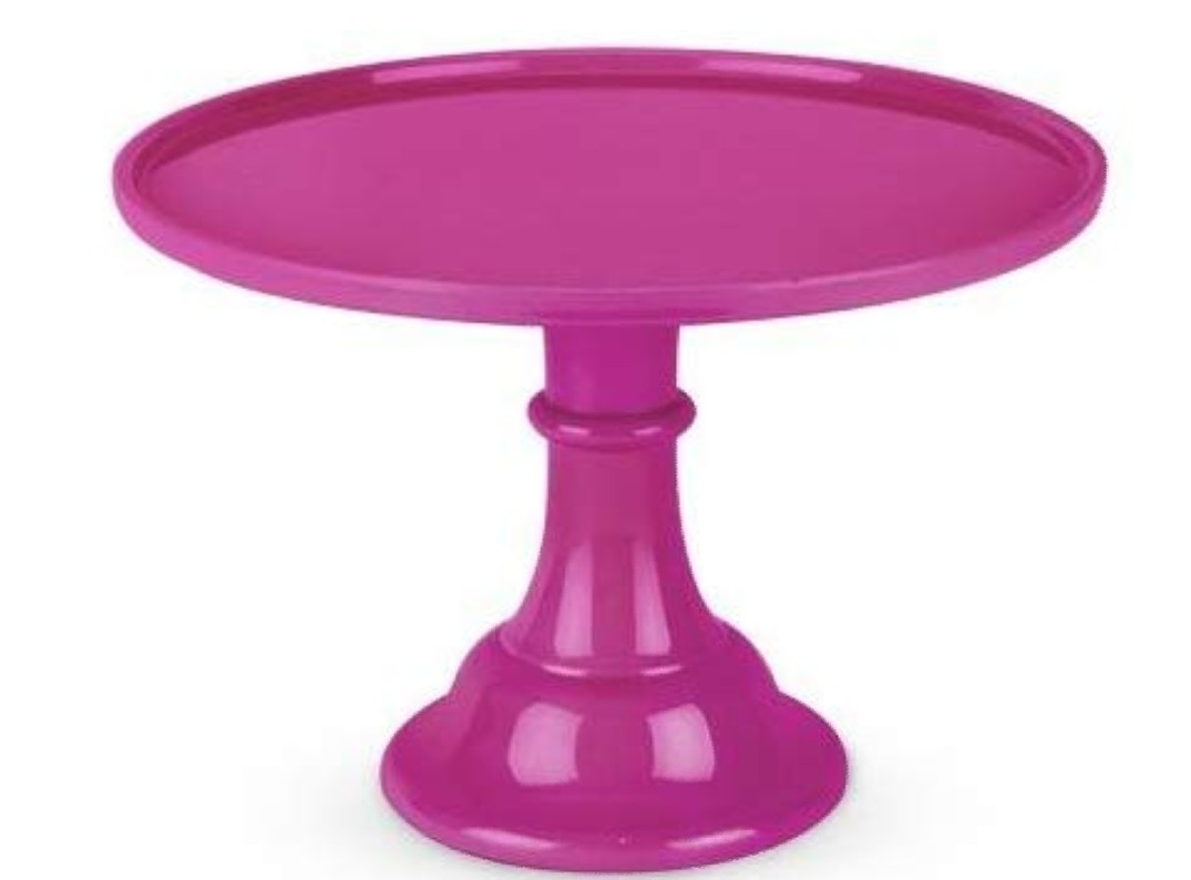 11.5 x 11.5 x 8 Fuchsia cake stand