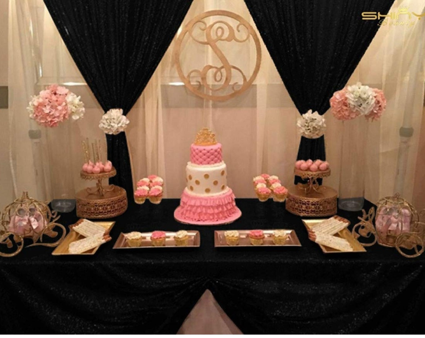 Black Sequin backdrop curtian 