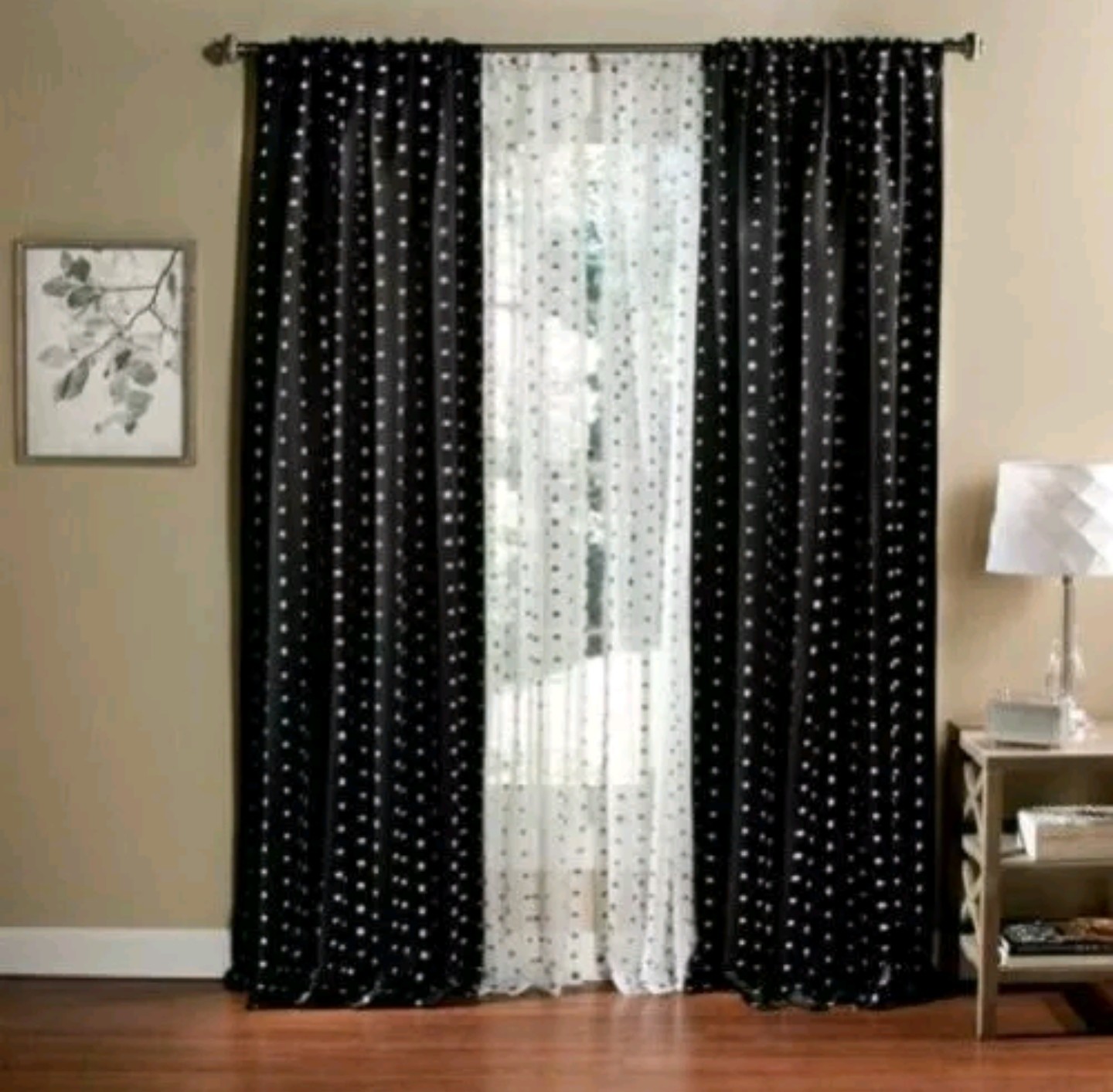 Black and White Polka dot backdrop curtain