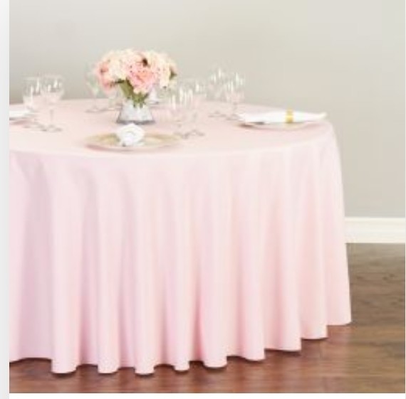 108 -inch Pink Round Tablecloth
