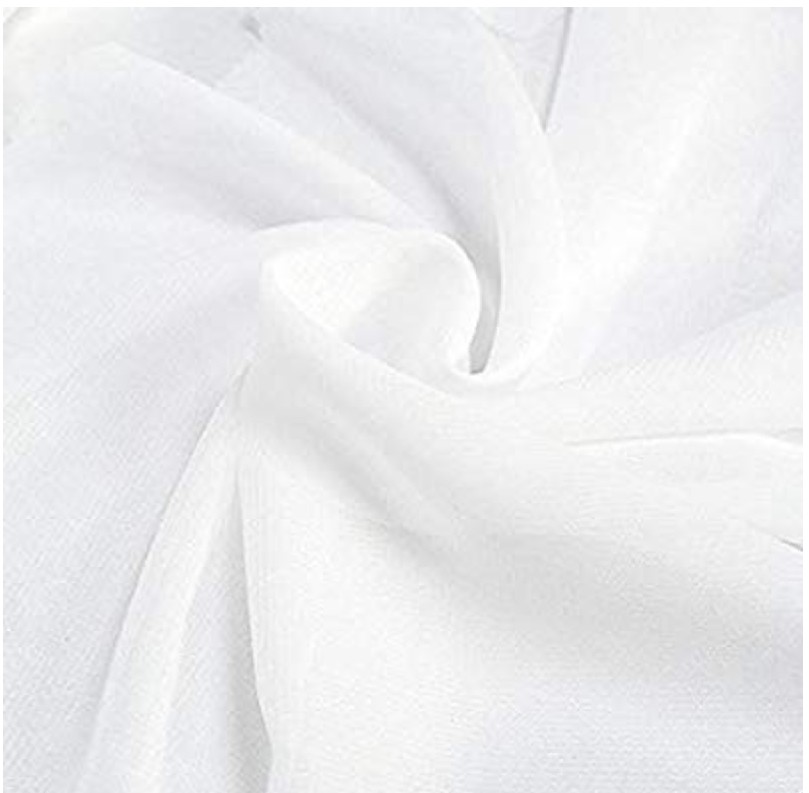 Chiffon solid white fabric (1)