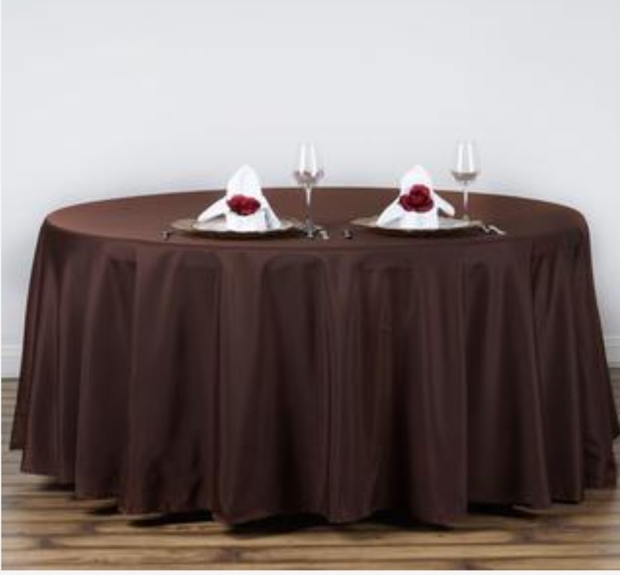 120 inch Round Chocolate Tablecloth