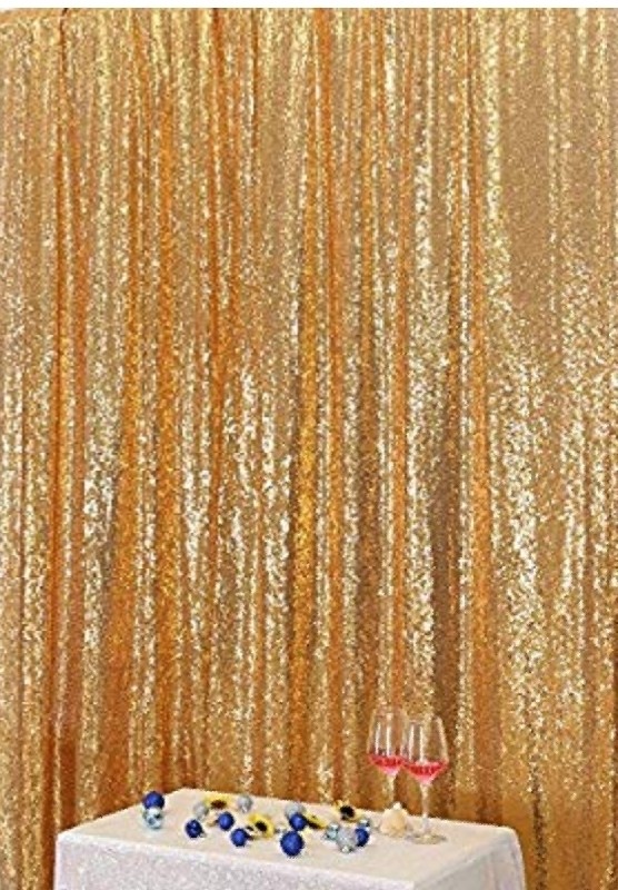 Light Gold Sequin Backdrop curtain  6ft x 7ft