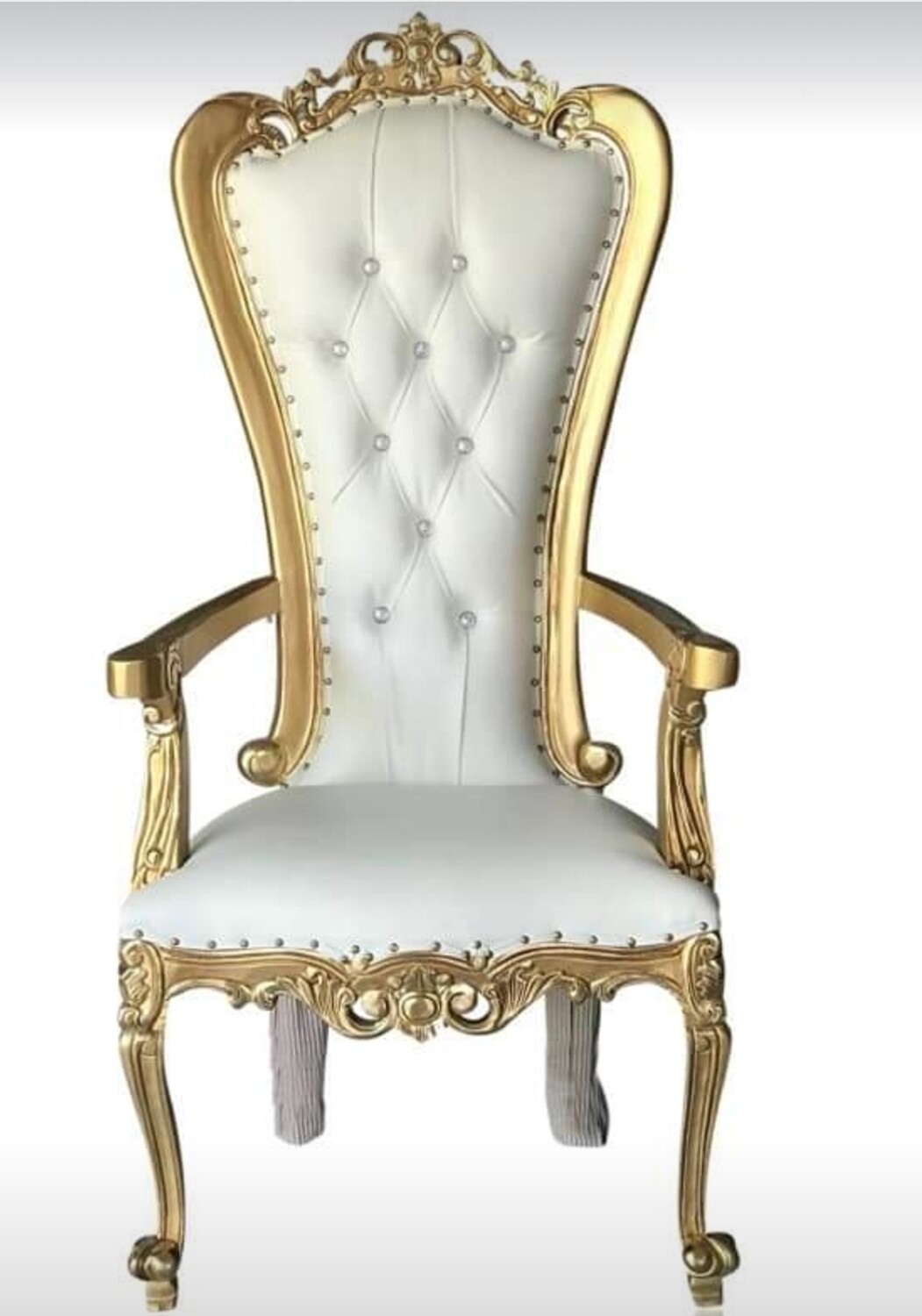 Adult Gold &amp; White Throne Chair 