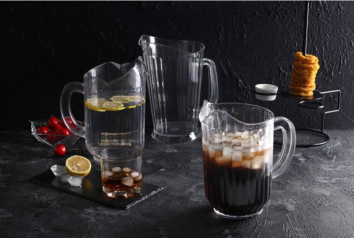 Clear plastic water pitcher