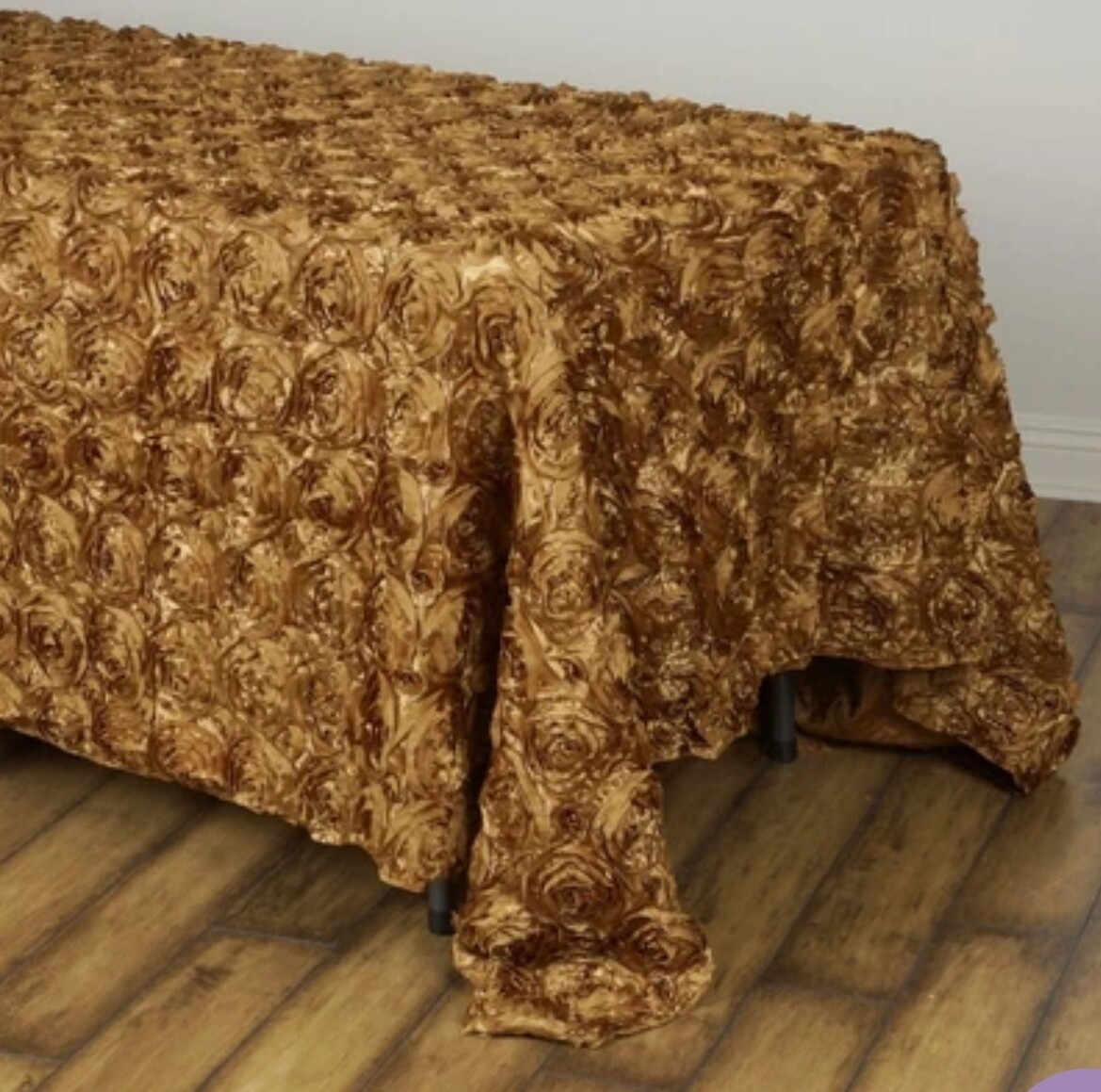 90 X 156 Gold Rosette Tablecloth