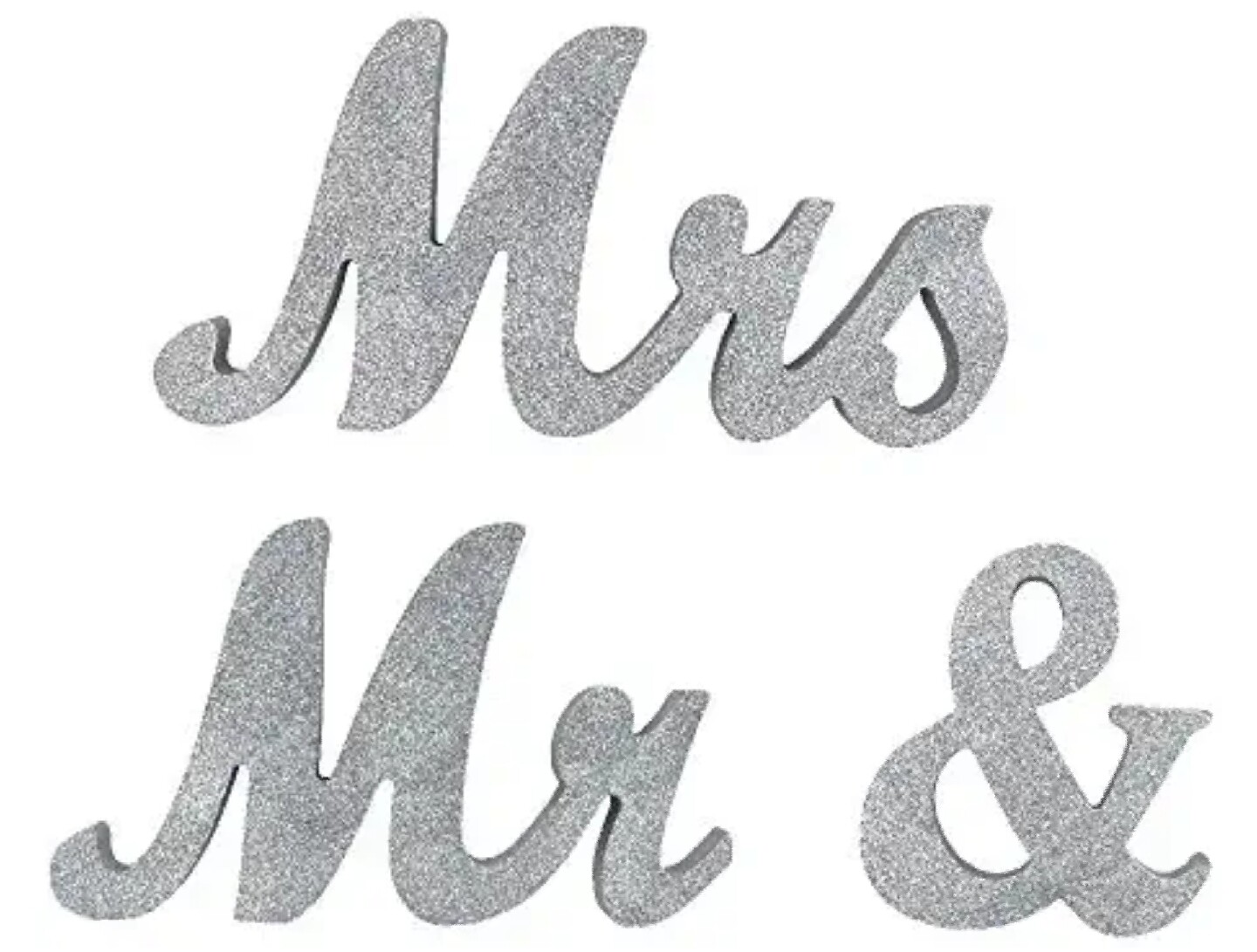 Silver Mr. &amp; Mrs. Table Sign