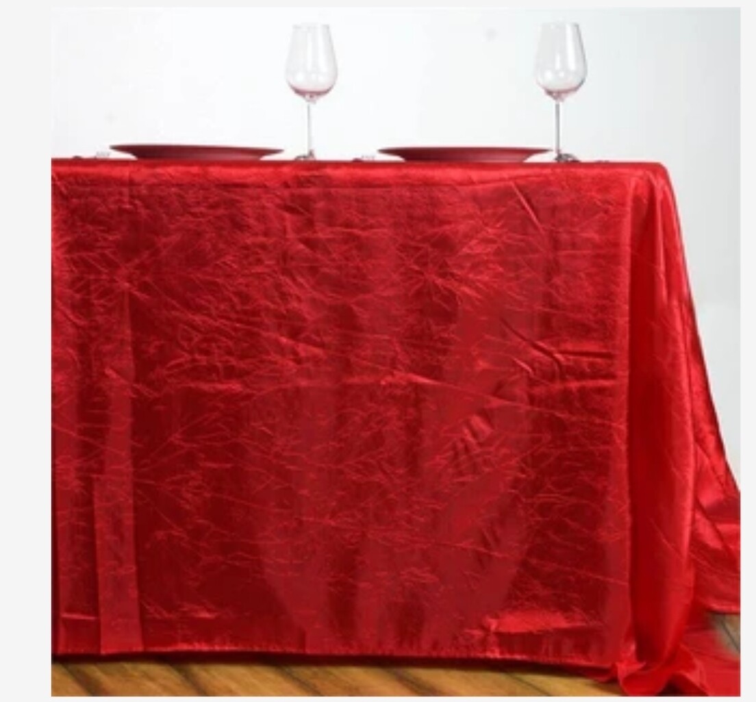 Taffeta Crinkle Red 90 x156 Tablecloth