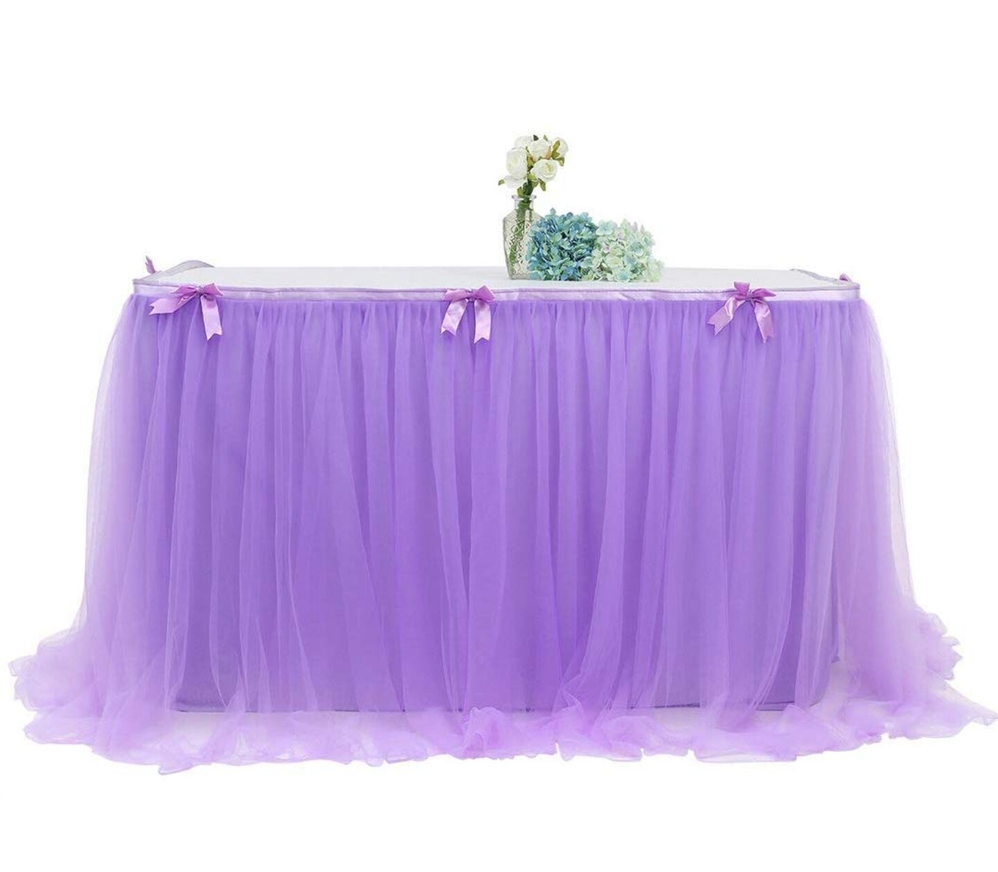 9ft Lavender Tull  Table Skirt