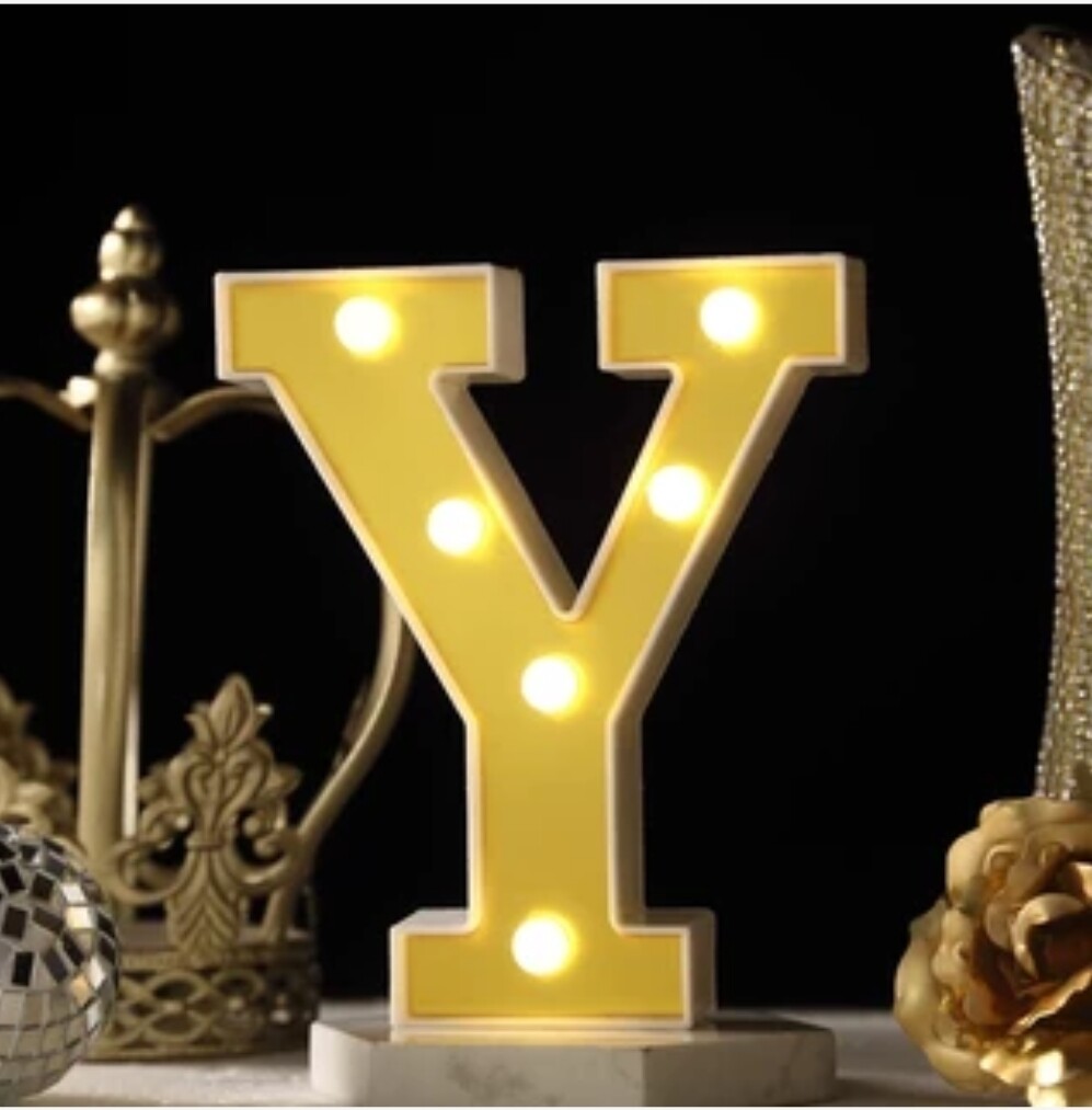 6" Gold  Marquee Letter Y