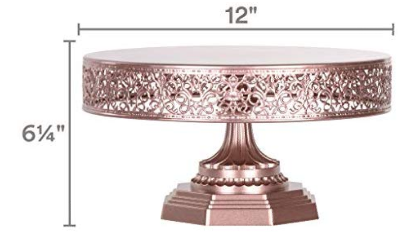 Rose Gold 12' wide cake or dessert stand